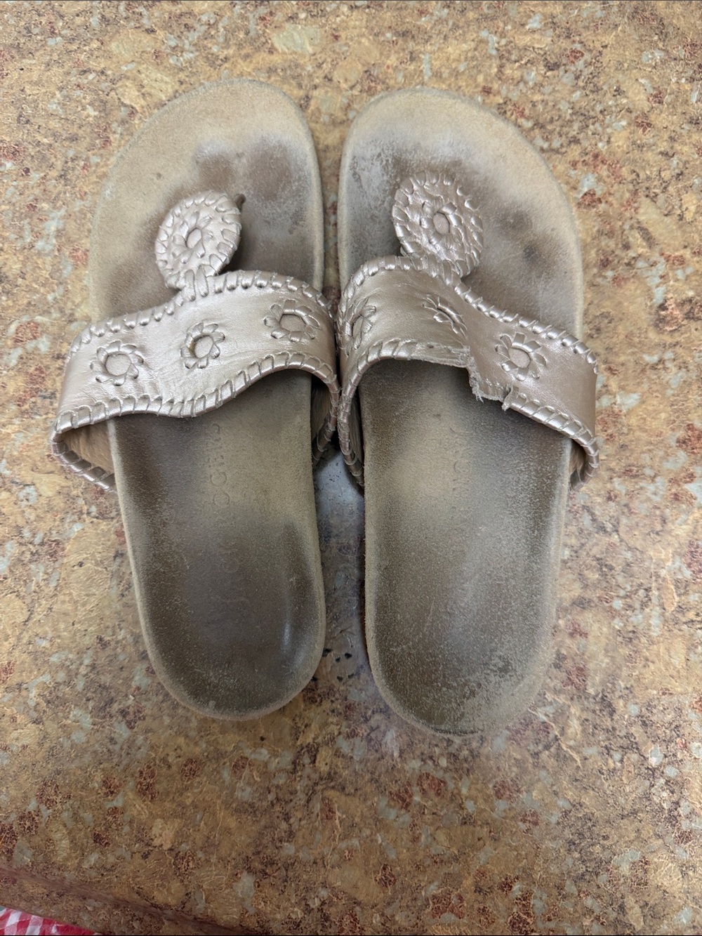 Jack Rogers Metallic Gold Comfort Sandals